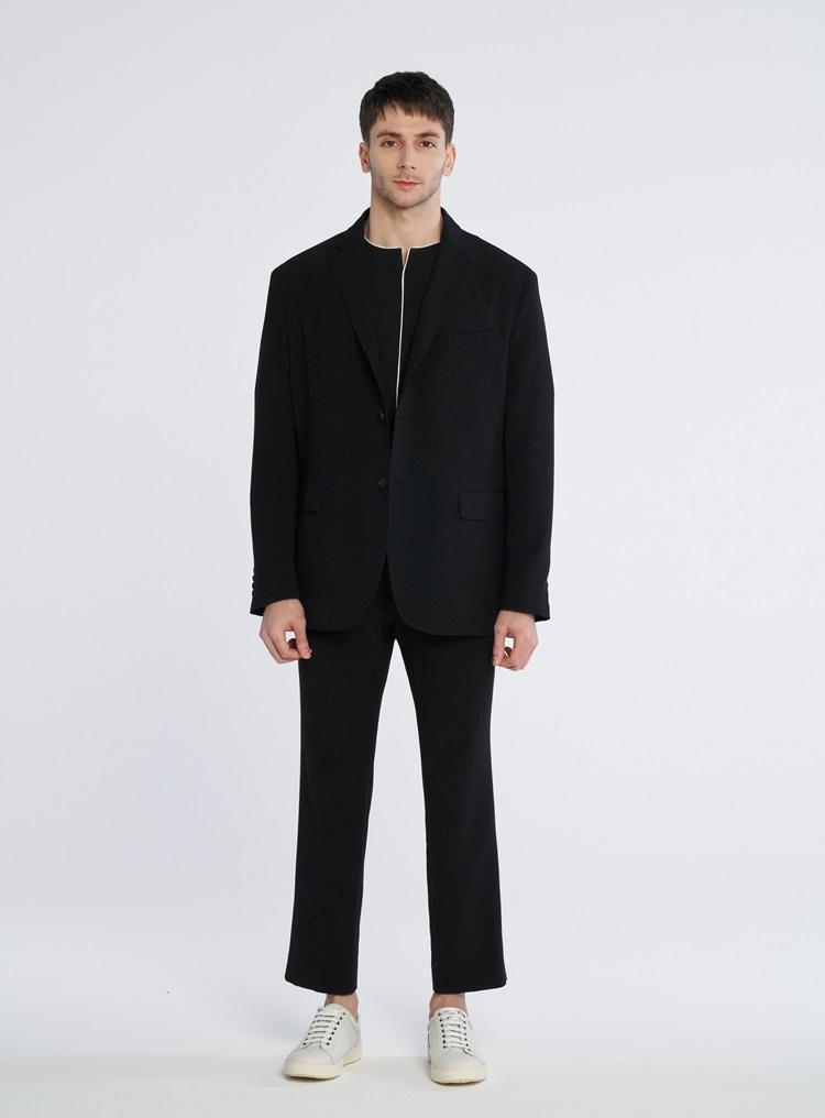 Comspace1980 [M~5Xl] Loose Fit Setup Blazer [Black]