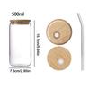 500ml Cute Bow Bottle Bow Glass Cup with Lid and Straw Pink Bow Cute Glass Cups with Lids and Straw Tumbler Glass Cup for Coffee