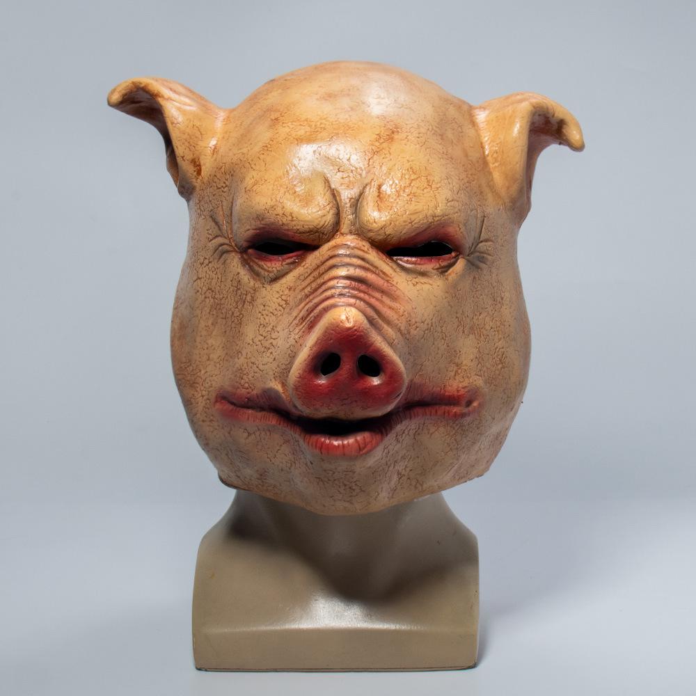 Chainsaw Massacre Pig Head Halloween Mask - Texas Killer Animal Costume Prop