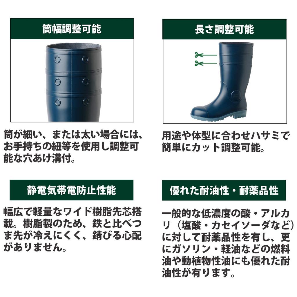 Sicherheitsstiefel mit Öl- und Chemikalienbeständigkeit Work Plus NW1000 Super Blue cm 4E [Midori Anzen] Zehenschutzkappe, 26.5