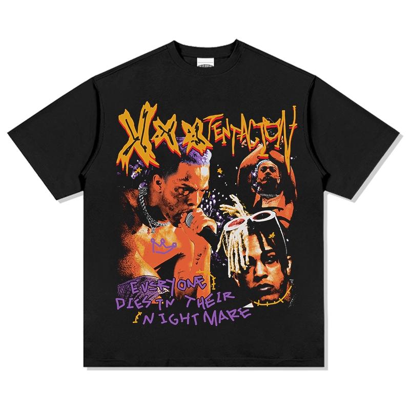 XXXTentacions Popular Rapstyle American Tshirt Featuring Street Style Prints Short Sleeves and Comfortable Casual Design