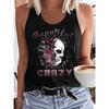 Printed Summer Women's Loose and Personalized Dream Catcher Mesh Printed Vest Top T-shirt Comfortable Sleeveless
