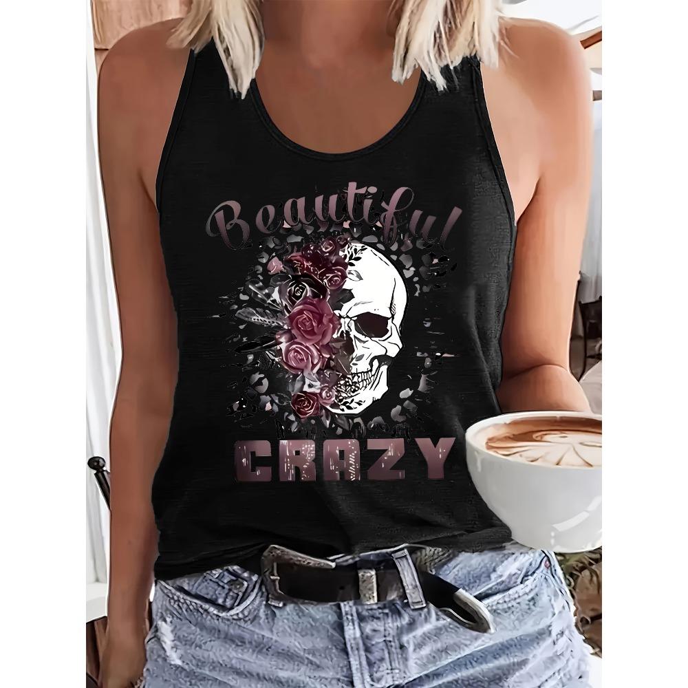 Printed Summer Women's Loose and Personalized Dream Catcher Mesh Printed Vest Top T-shirt Comfortable Sleeveless