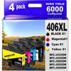 LC406XL LC406 Ink Cartridges Compatible for Brother Printer for Brother MFC-J4335DW MFC-J4535DW MFC-J4335DW MFC-J5855DW MFC-J6555DW MFC-J6955DW 4