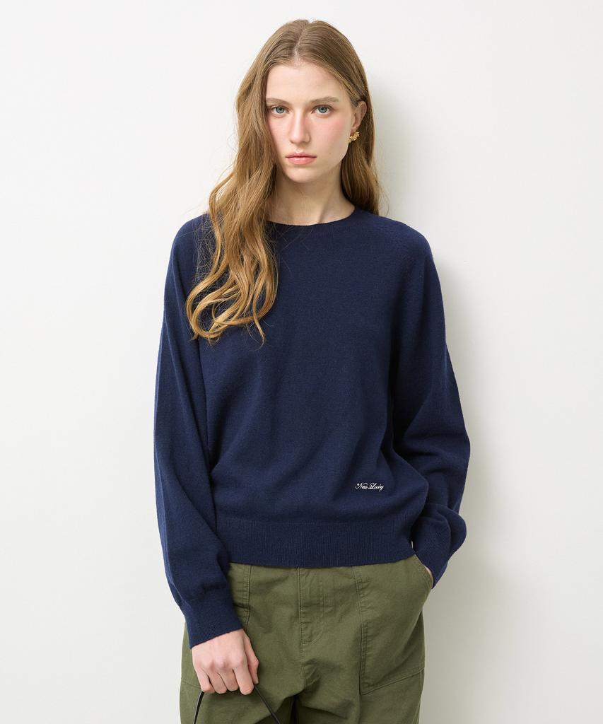 Nyuluki Cozy Round Knit Pullover_Navy
