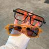 Винтажные квадратные солнцезащитные очки для мужчин Модные Ретро с двойной переносицей Мужские солнцезащитные очки Очки Модный брендовый дизайн Оттенки