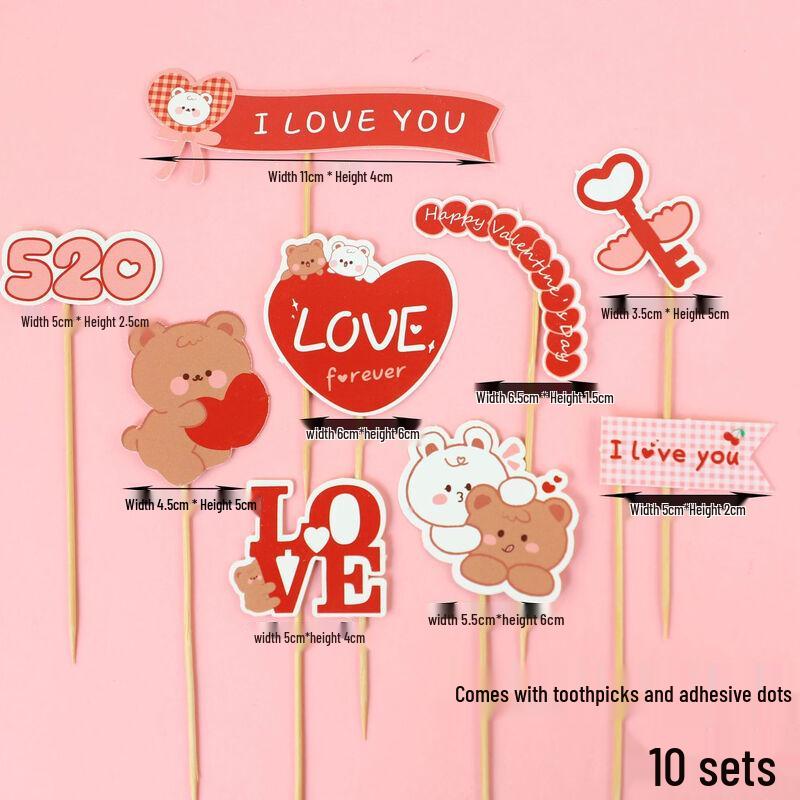 Valentine's Day Ins-Style Cake Topper Set