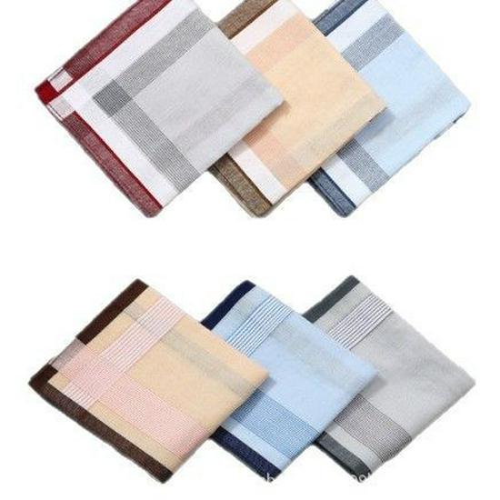 12 kusů pánských kapesníků 40x40 cm z čisté bavlny, barevných - Klasické kapesníčky