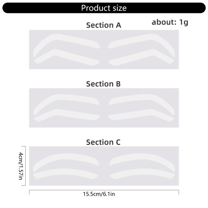 10Pcs Customizable Eyebrow Guide Stickers White Waterproof Adhesive Templates For Flawlessly Brow Shaping