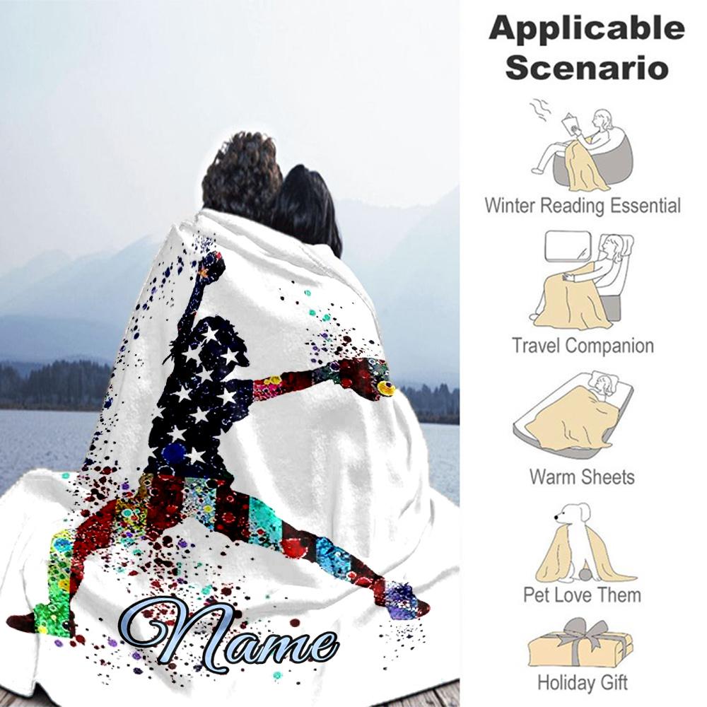 Ball4 Personalized Name Blanket Multi-purpose Customizable Blanket Comfortable Throw For Picnics Nap Couch Home Decor Four Seasons Universal
