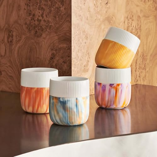 [Officially Imported] Royal Copenhagen Fluted Contrast Mug (Handleless) 380ml Marble Warm Ochre Orange 1073131