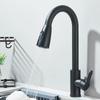 Grifos de fregadero de cocina, grifo de agua extraíble de acero inoxidable para fregadero de cocina, mezclador montado en cubier