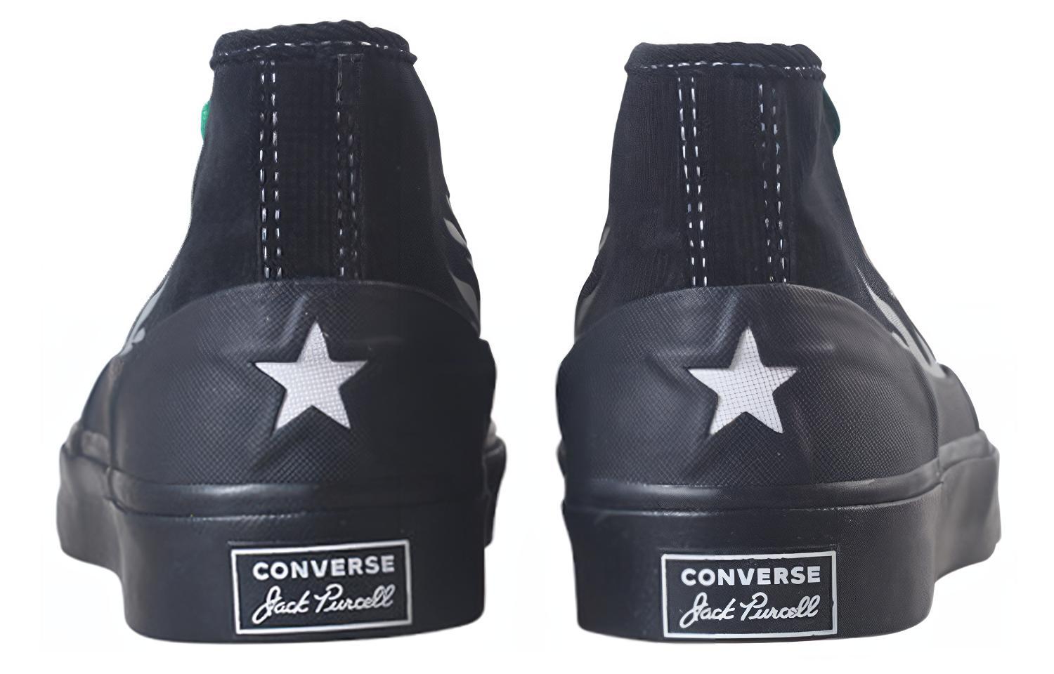 Converse Men's Black/Silver Asap Nast X Jack Purcell Mid ' Flames' 167379C - Image 2