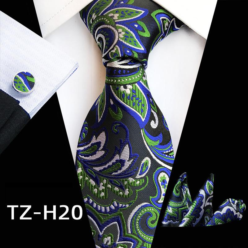 

Мужской комплект из трех предметов с манжетами для полотенец и карманами для галстука Paisley Fashion