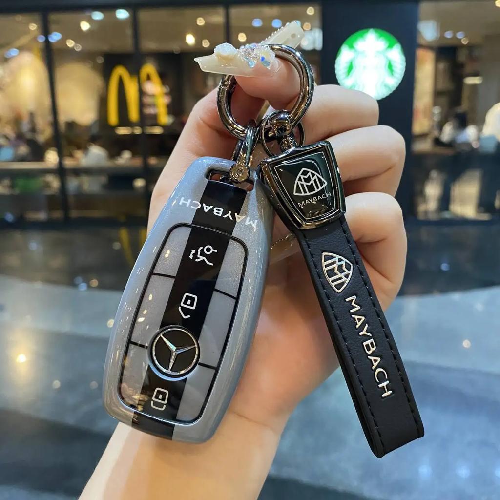 Car Zinc Alloy Key Case Bag Metal Key Shell For Mercedes-Benz AMG C-Class S-Class GLC EQE EQS W223 X254 V297 V295 W206 S206 X206 ff1