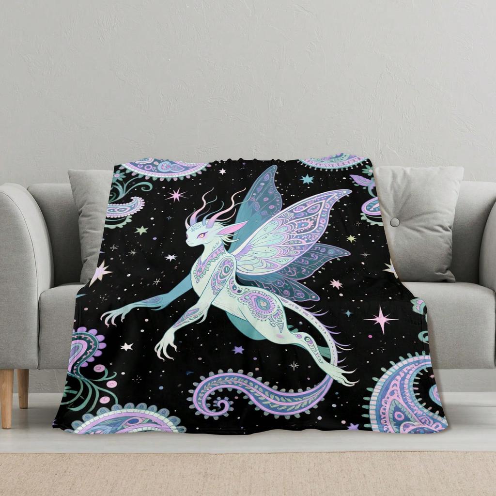 Animal and Paisley Pattern Flannel printed blanket suitable for all seasons suitable for living room office sofa and travel