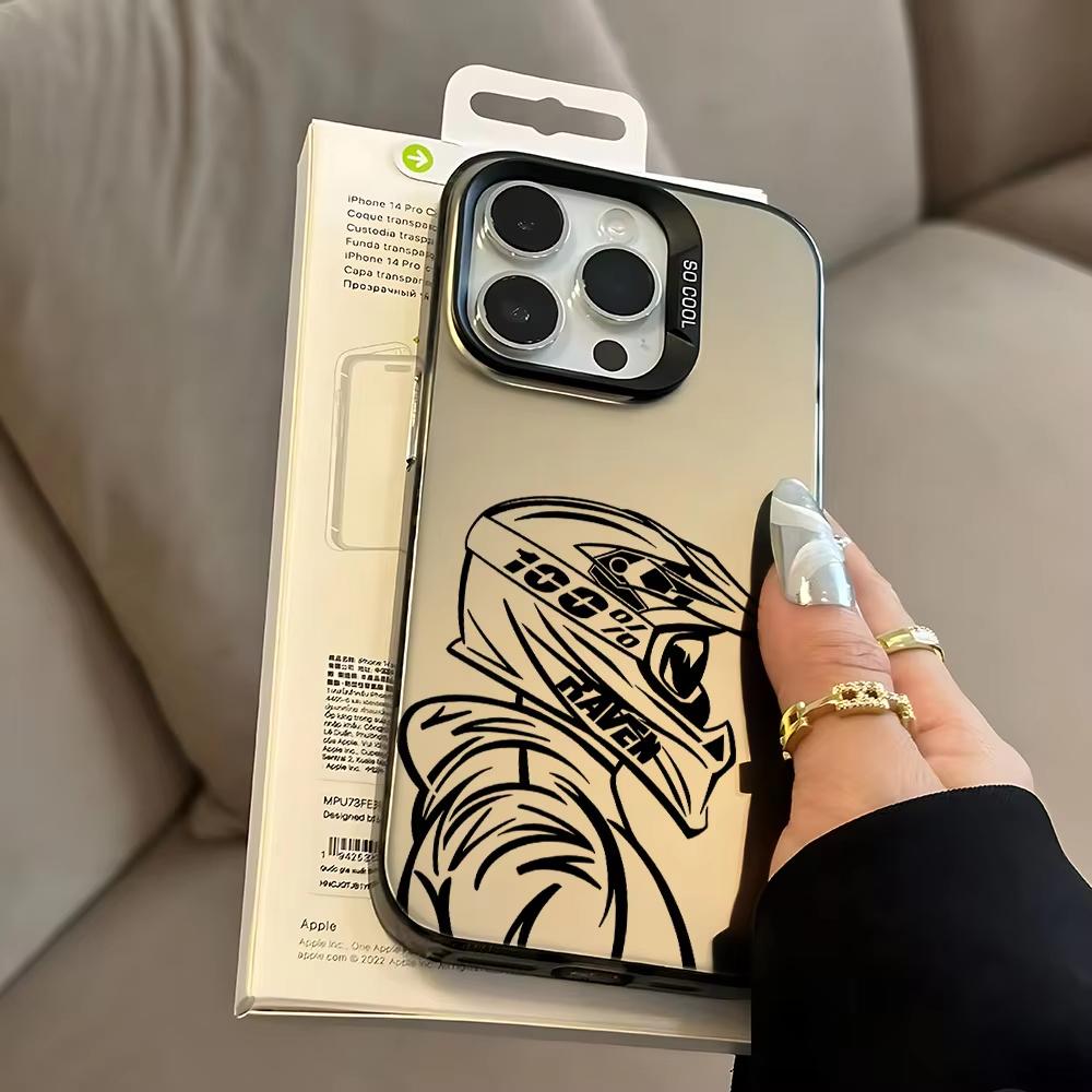 Motorcycle Rider Cool Character Creative Phone Case for iPhone 17 16 15 14 13 12 11 X XS XR XSMAX 7 8 Air Pro Max Plus Cover