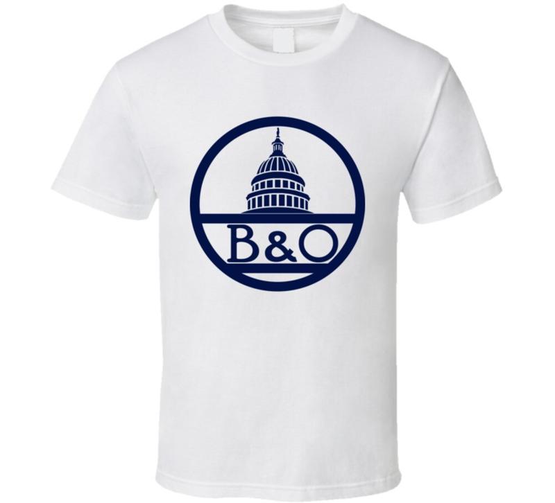 B&O Railroad Logo Railway Rail Retro Train Unisex T-Shirt XXL