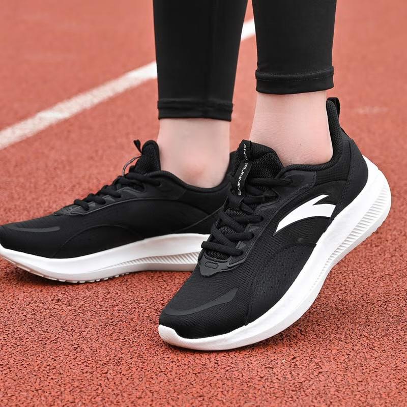 Anta Walk Cushioning Anti Slip And Wear Resistant Breathable Rebound Low Top Casual Running Shoes Women's Black Sneakers 922345512-4