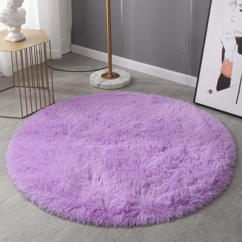 Cross-Border Tie-Dye Long-Pile Silk Wool Carpet for Living Room and Bedroom