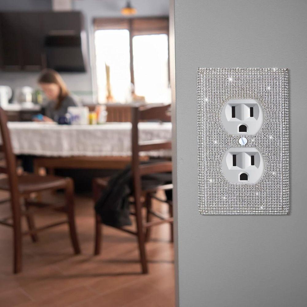 

2шт блестящая крышка переключателя хрустальная настенная пластина крышка розетки крышки дома декоративные