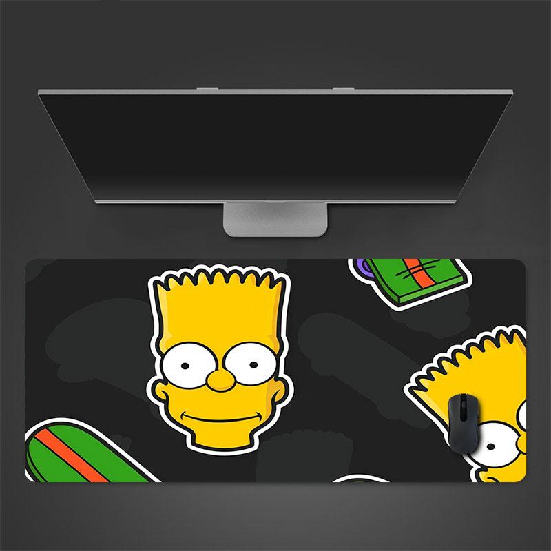 Bart Simpson Mouse Pad, Large Gaming Desk Mat, Non-slip XXL Mousepad for Laptop & Tablet, Mini PC Playmat with Stitched Edges