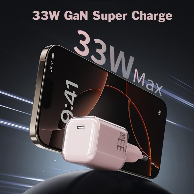 GaN 33W Super Charging Charger EU Plug PD Charging Wall Charger Quickly Charge For Xiaomi Huawei Mini Portable