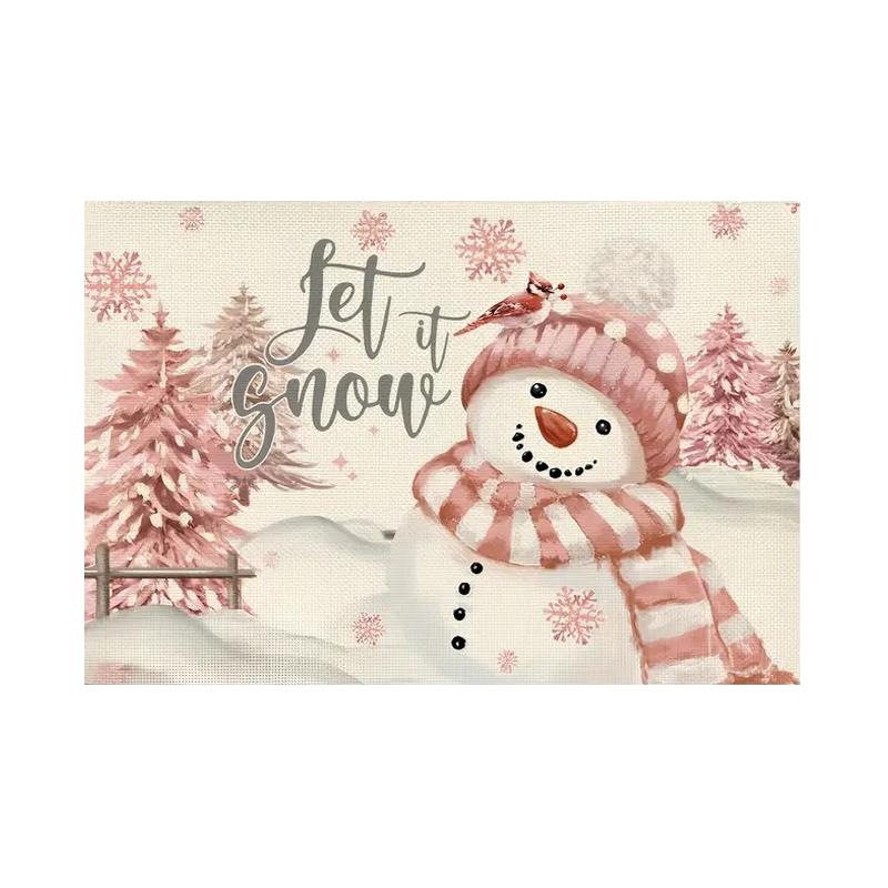 

1 шт. Рождественский коврик для еды, узор снеговика и Санта-Клауса, теплоизоляционный коврик, домашний, гостиничный, рождественский коврик для стола, украшение для обеденного стола