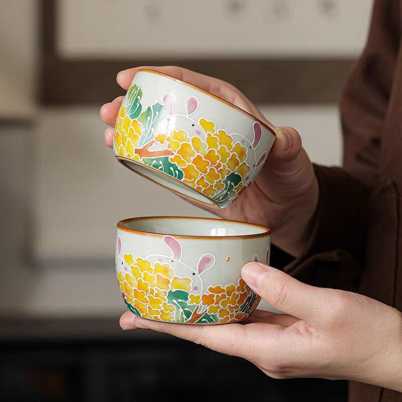 Ru Kiln Ceramic Master Cup Large Personal Tea Cup Can Be Raised Open Piece Tea Cup Tea Cup Tea Cup Kung Fu Tea Set