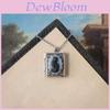 Geometric Book Lock Pendant Necklace With Stainless Steel Chain For Book Lovers