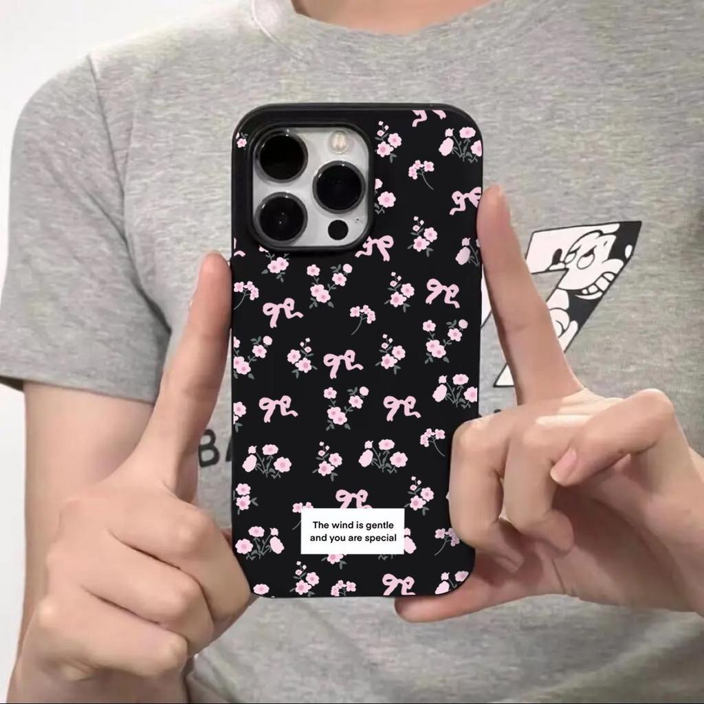 Schleife Kleine Blume Softshell Geeignet für IPhone 16 Handyhülle Apple 15 Schutzhülle