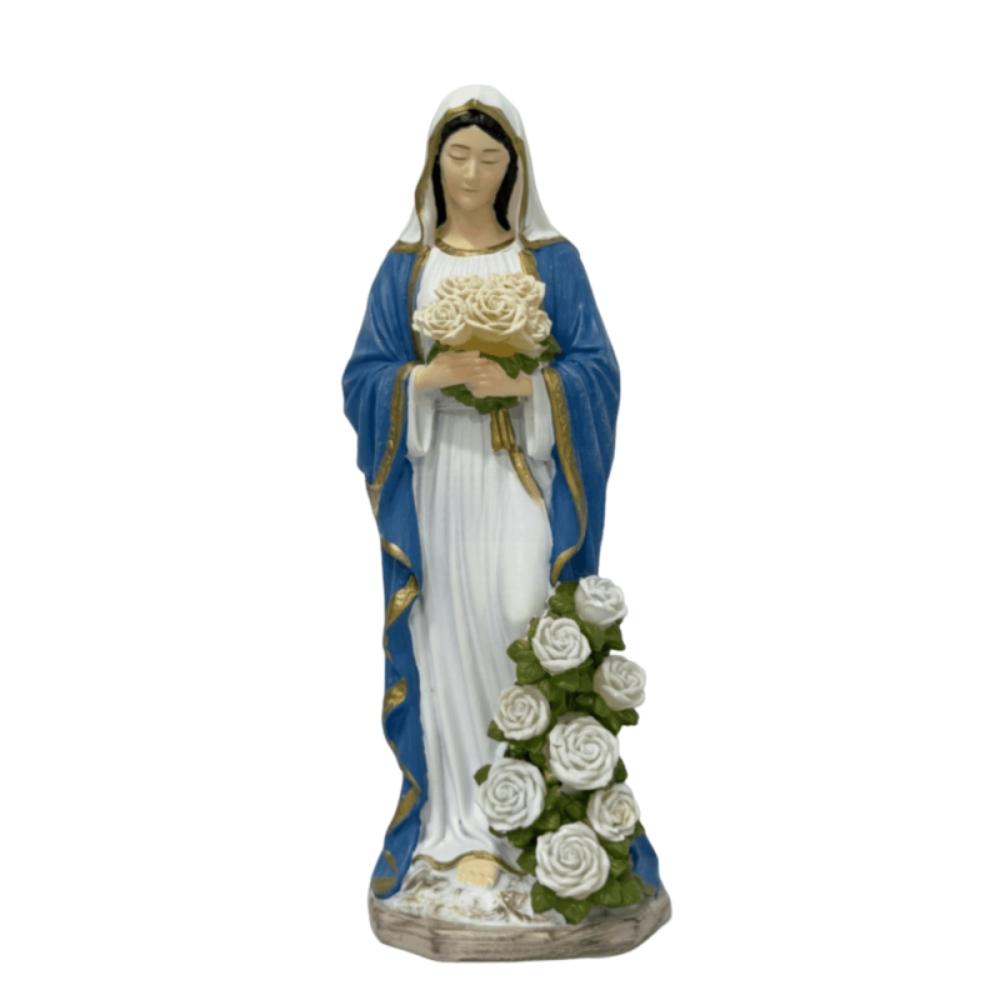 Glowing Roses Virgin Mary Statue Lighted Garden Statue Light Outdoor Garden Woman no light
