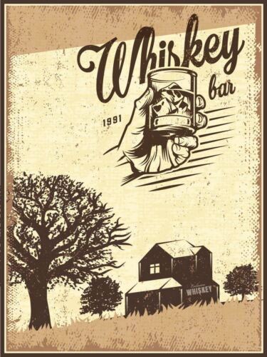 

Whiskey Bar Wall Plaque Vintage Metal SignAluminum 20x30cm（7.8x11.8inch）