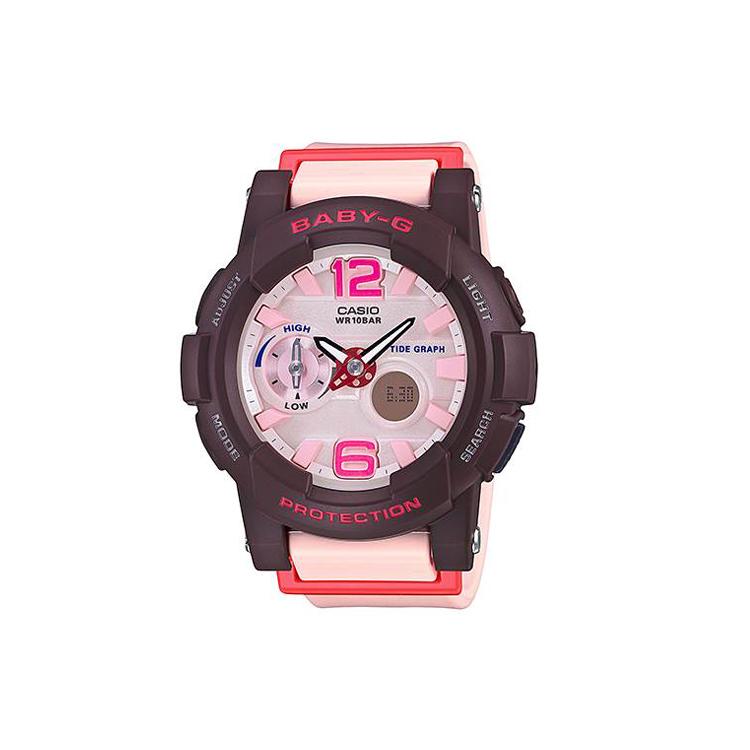 CASIO Women s BABY-G 45.4mm Pink Watch BGA-180-4B4 BGA-180-4B4 Pink Brown Watch Case