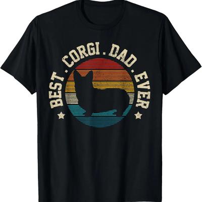 El Mejor Papá Corgi de Todos los Tiempos Vintage Divertido Lindo Perro Corgi Regalo Camiseta