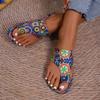 South East Asia 2025 flat bottom large size printing famous style cool slippers summer new set toe Roman style foreign trade slippers