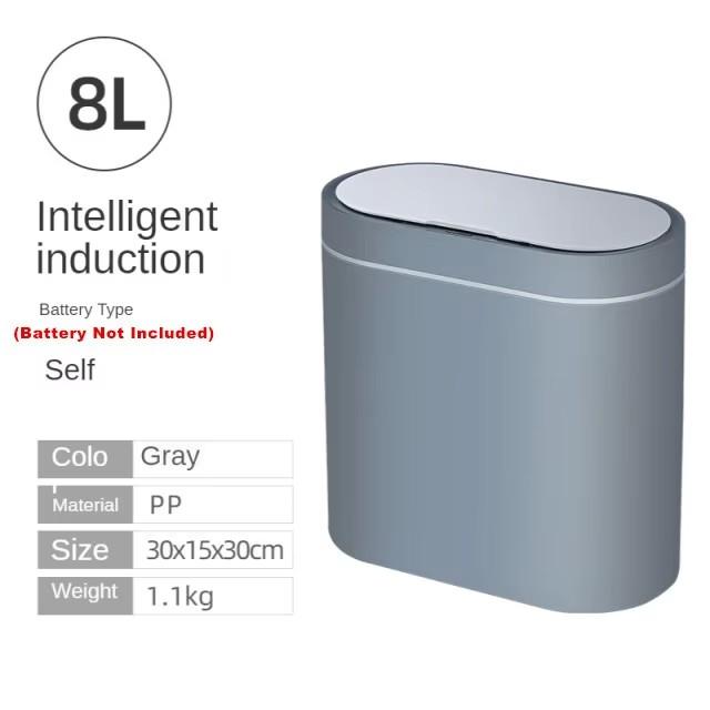 Smart Sensor Trash Can For Kitchen Bathroom Toilet  Automatic Induction Waterproof Wastebasket Garbage Bin with Lid 7/8L Dustbin
