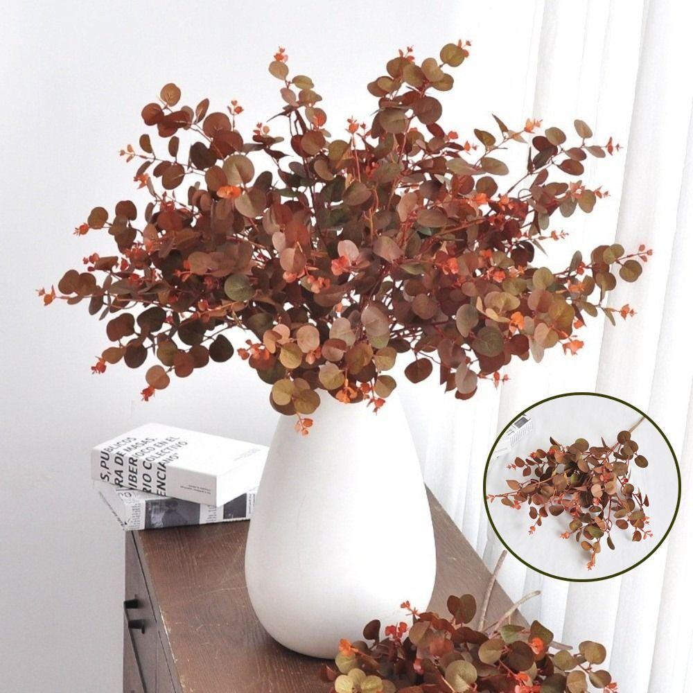 75cm Eucalyptus Tree Branch Purple Red Greenery Artificial Eucalyptus Leaves Floral Arrangement Supplies Home Decoration