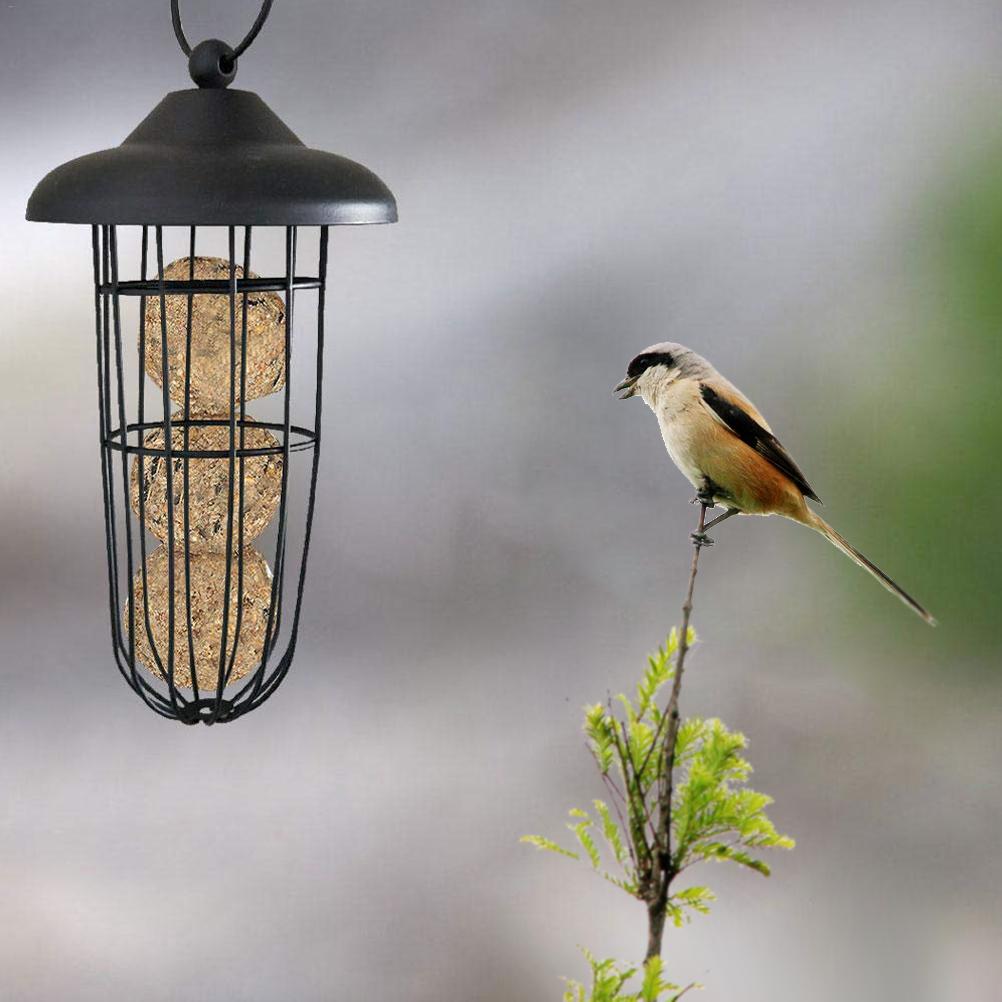 Outdoor Bird Feeder Hanging Fat Ball Holder Metal Bird Feeder Bird Food Dispenser