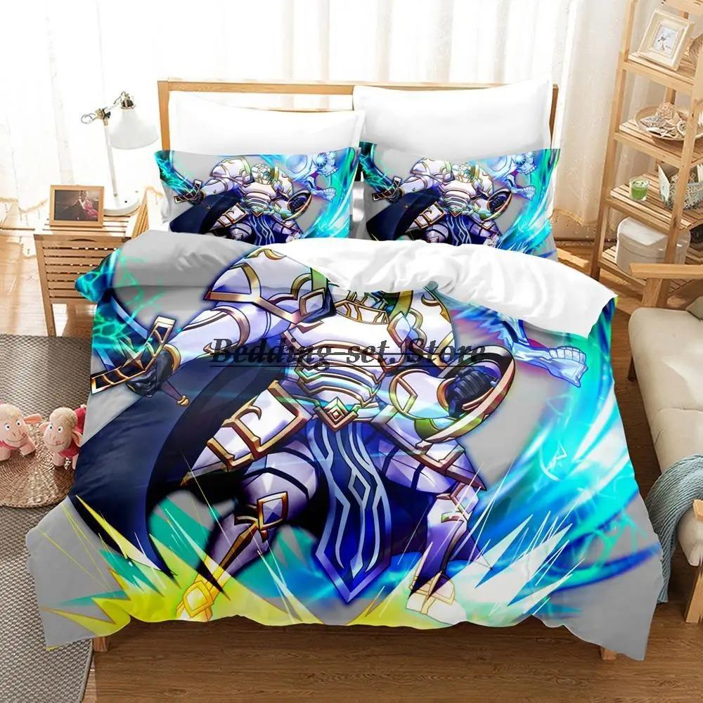Skeleton Knight Bedding Set Single Twin Full Queen King Size Bed Set Aldult Kid Bedroom Duvetcover Sets Anime Bed Sheet Set