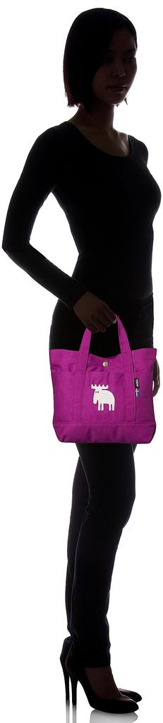 Канвасна сумка-шопер Moz, Міні, М, С (прим. 31 x 23 см), Вишитий, з кишенею та ґудзиком, фіолетовий та рожевий, ZZHC-04 (Баклажани)