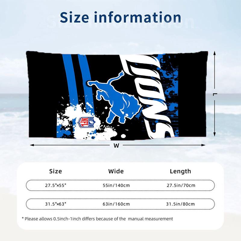 Detroit Lions Beach towels also serve as bath towels summer essential a musthave for the outdoors the beach and the pool