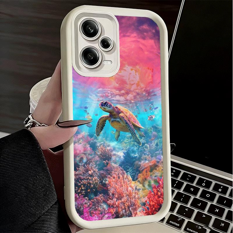 Summer Sea Turtle Cute Soft Phone Case for Xiaomi Poco X7 X6 X5 Pro X4 Gt X3 F7 Ultra M8 M7 Redmi 15C 15 14C 13 13C 12 12C 10 10