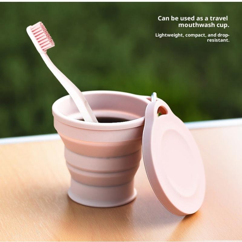 Tazza Pieghevole Resistente al Calore Tazza Portatile per Bevande Tazze d'Acqua in Gomma Viaggio Campeggio Silicone Morbido