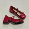 Black French retro thick heel heightening shallow mouth single shoes women's summer 2025 new with skirt versatile Mary Jane shoes