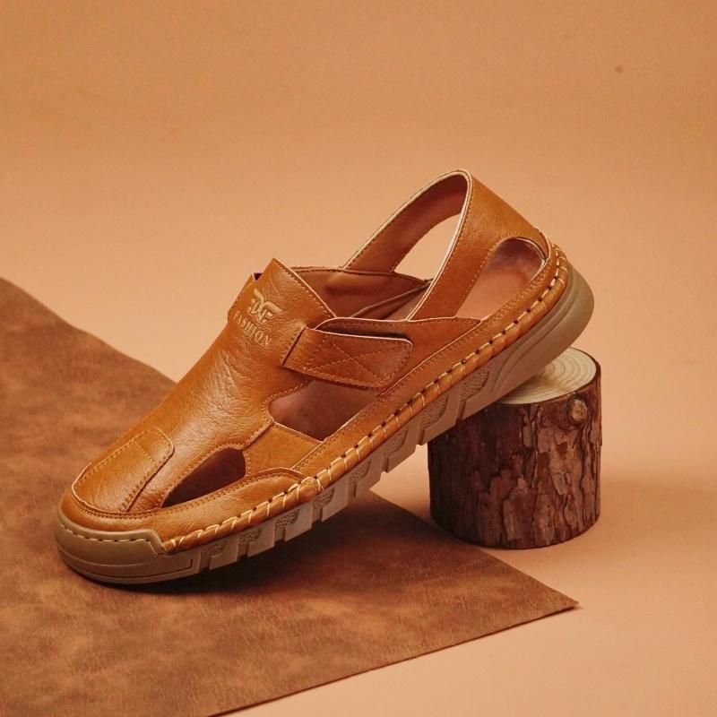 Mote Italiensk Merke Herre Casual Sandaler Massasjesåle Herre Oxford Sko Pustende Sommer Kjøresko Sklisikker Håndlaget Såle