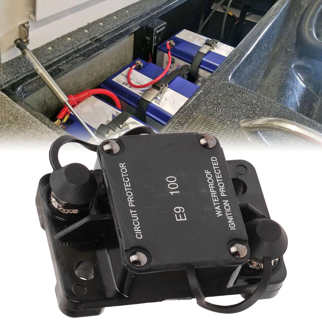 Circuit Breaker Automatic Reset 1/4in Stud 32V 100A IP67 Waterproof for Boat RV Truck Battery