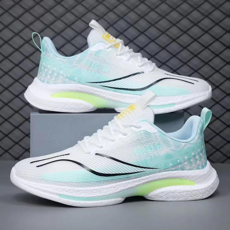 

2025 Мужская обувь с сетчатой поверхностью, дышащая, с мягкой подошвой, противоскользящая, износостойкая, универсальная повседневная обувь, модная спортивная обувь 44 синий