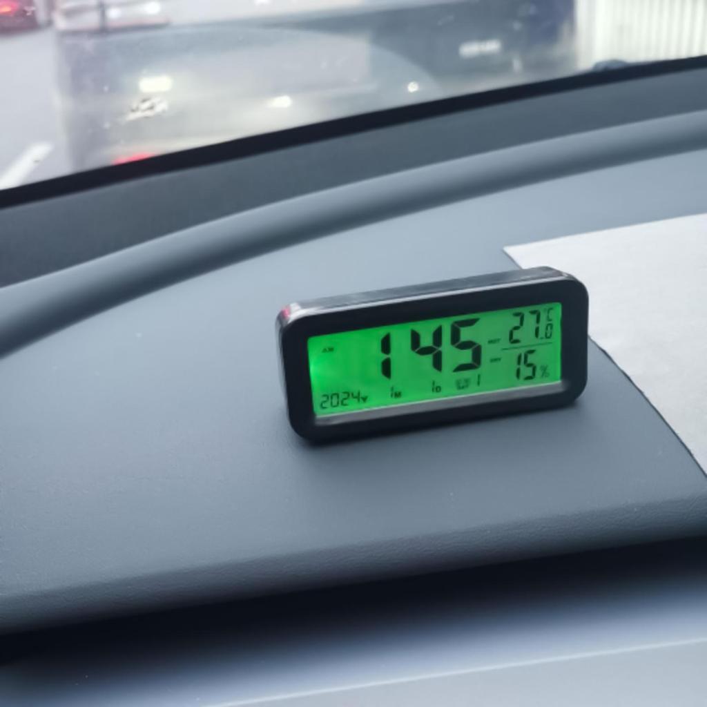 Clock For Car LED Solar-Powered Interior Decoration Portable Adhesive Electronic Car Clock For Truck Auto Automotive Scooter