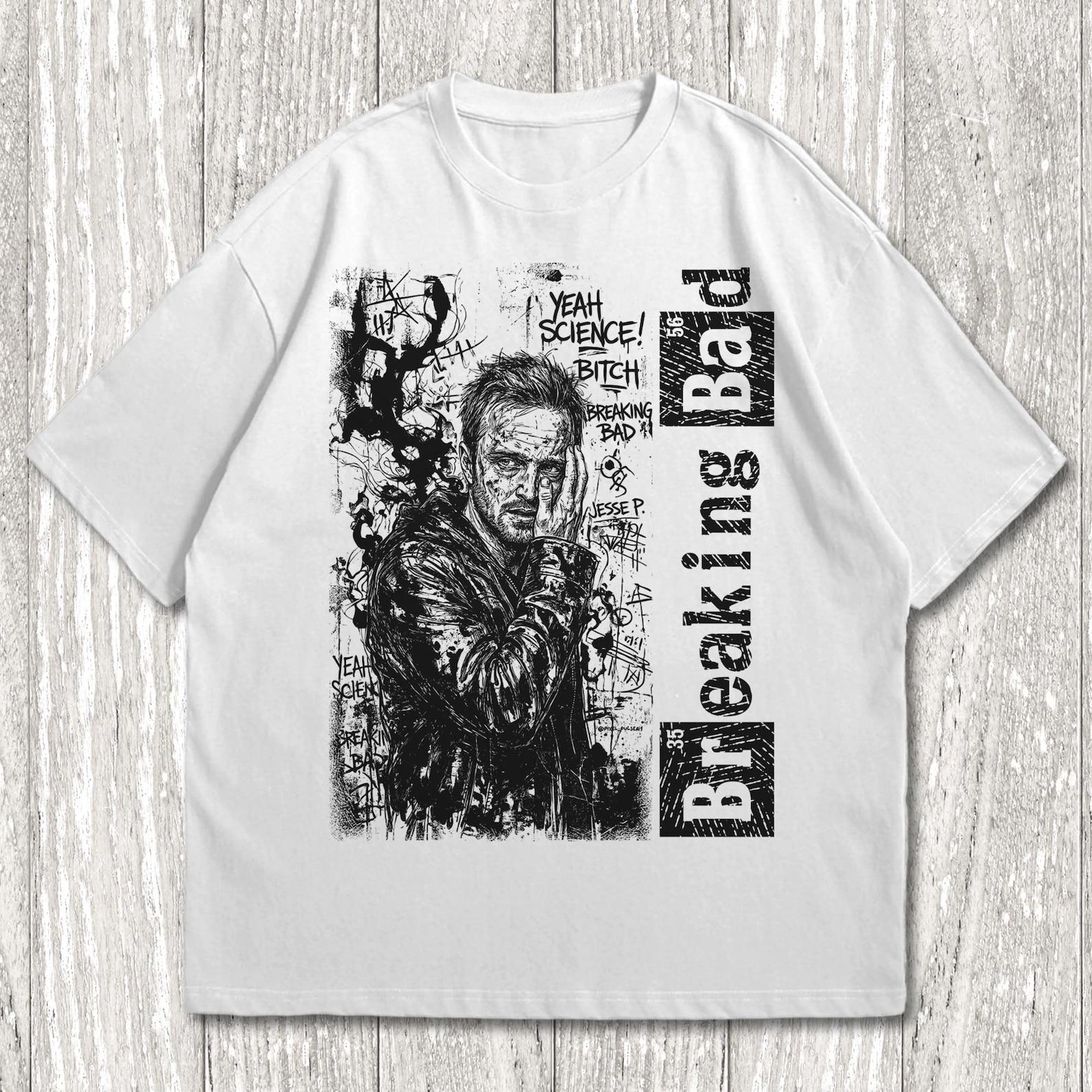 Breaking Bad Tv Series Retro Graphic T-Shirt, Jesse Pinkman Shirt, Walter White, Heisenberg, Gift for Movie Lovers 4XL